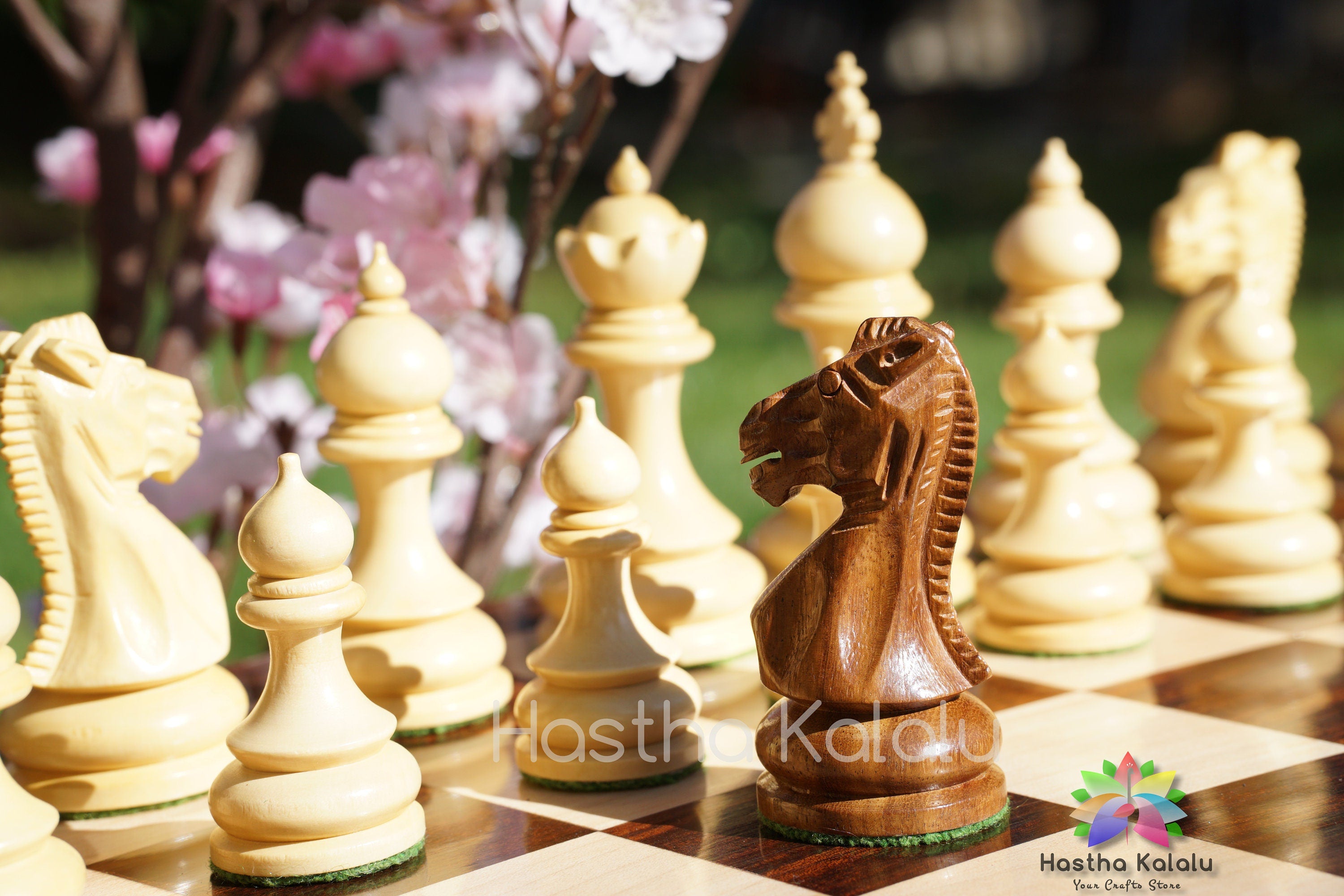 Antique Pre-Staunton English Camelbone Chess Pieces Only Set 4.6