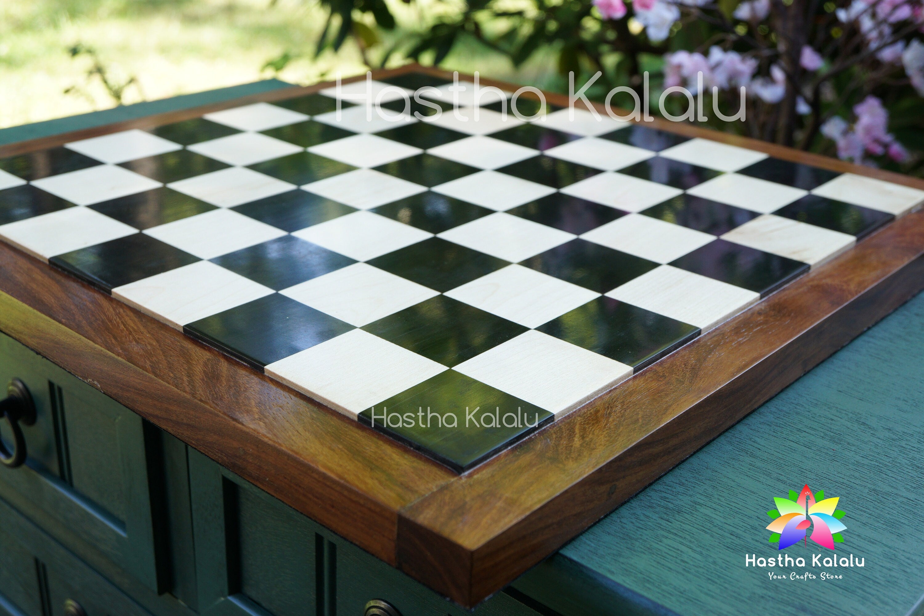 Red Lava Maple Wood Chess Board (With Border)