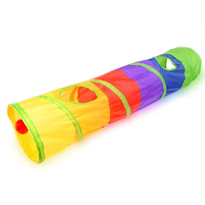 Cat Tunnel Pet Tube - Collapsible Indoor Outdoor Toy for Kittens and Puppies, Fun Hiding and Exercising Puzzle