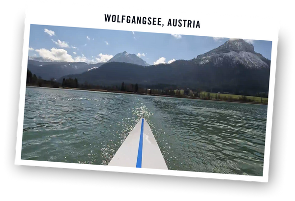 Image of an Ergatta Scenic Row workout in Wolfgangsee, Austria.