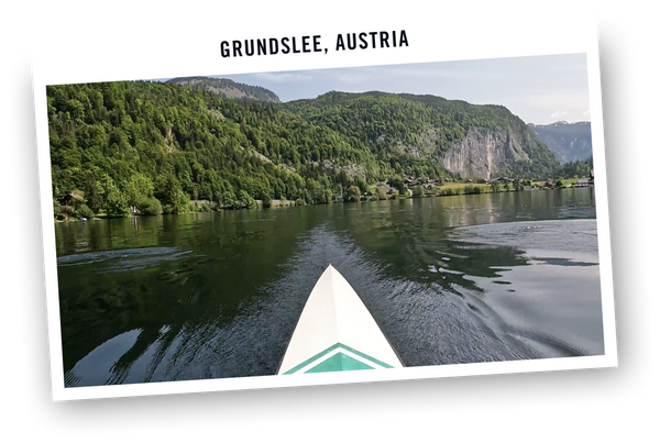 Image of an Ergatta Scenic Row workout in Grundlsee, Austria.