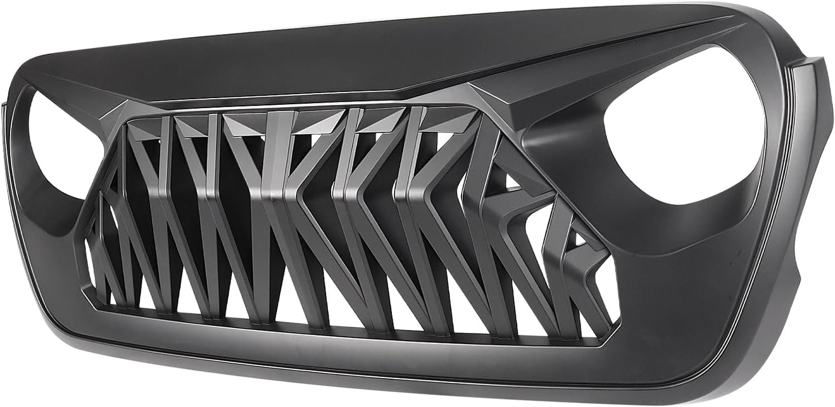 Front Shark Gitter kompatibel mit den Jeep Wrangler JL JLU Modellen von 2018 bis 2024 ohne Trailcam, Matt Schwarz