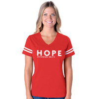 Thumbnail for Hope Women's V Neck Football T Shirt