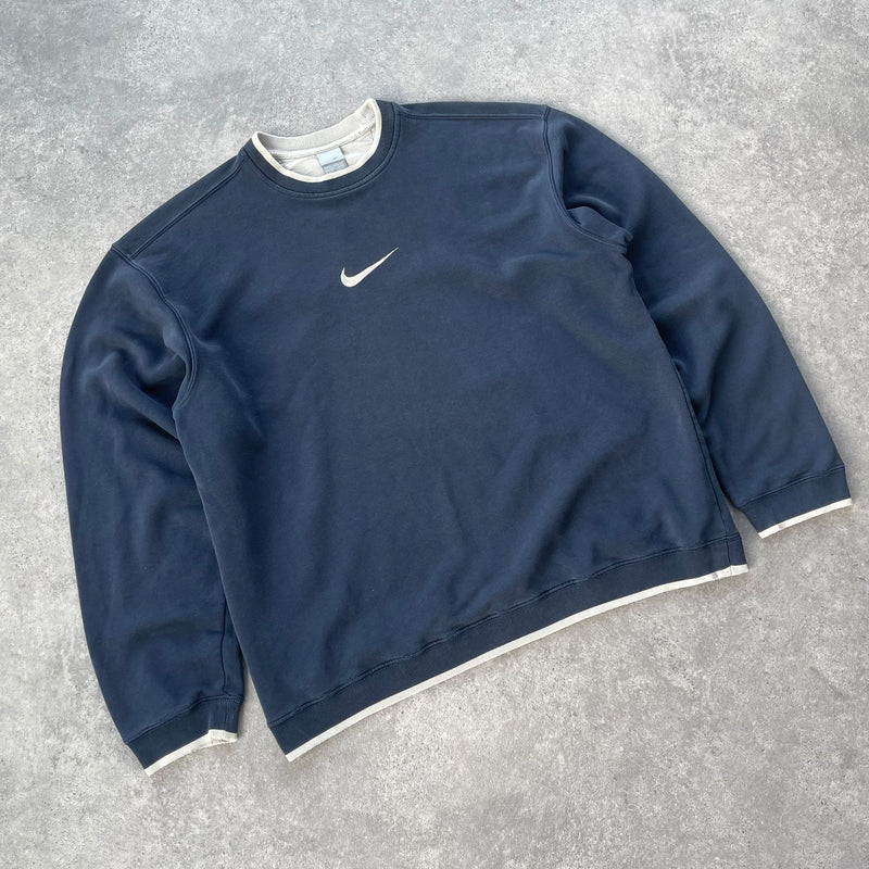 Nike 2000s heavyweight embroidered swoosh sweatshirt (XL) – Linear Store