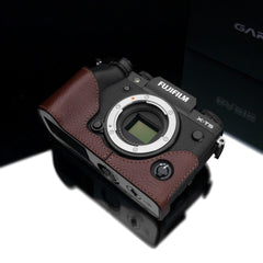 Kameratasche von GARIZ Design für Fuji X-T5 Kamera in Braun