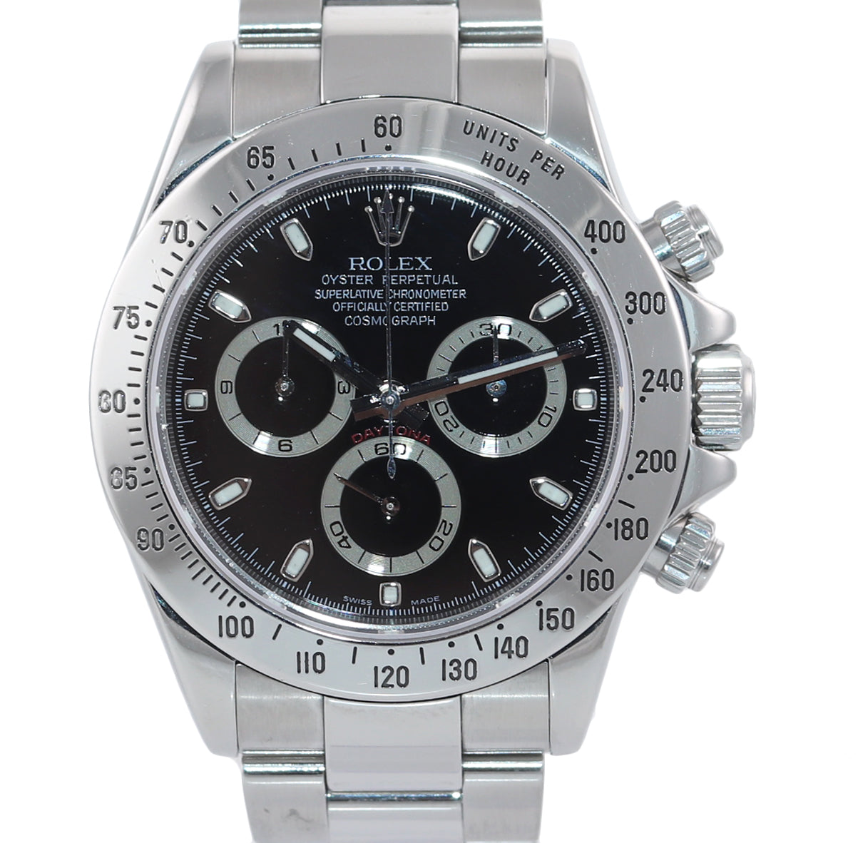 MINT Rolex Daytona 116520 Black Dial Steel Chronograph 40mm Watch Box ...