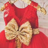 Red and Gold Girls Couture- Itty Bitty Toes