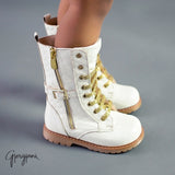 White and Golds Girls Boots | Itty Bitty Toes 