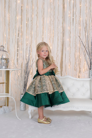 Charlotte Green Couture Dress - Itty Bitty Toes
