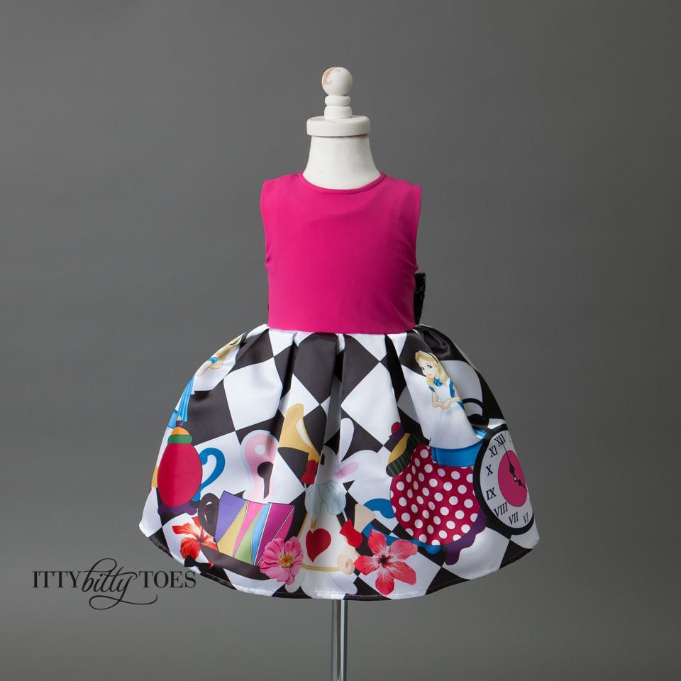 Alice Dress . Baby Girl Dress. Alice Wonderland Birthday Dress. Sparkle  Alice Dress. for Special Occasion. Handmade 