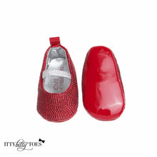 red sequin sandals