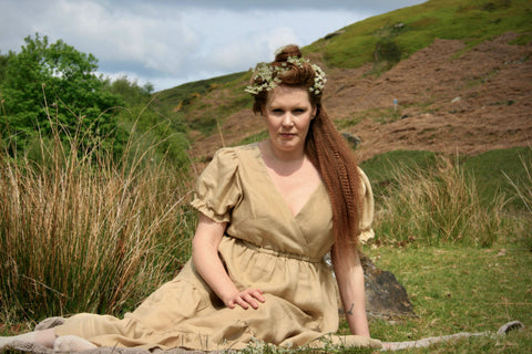 Withnell  Linen dress in bone colourway