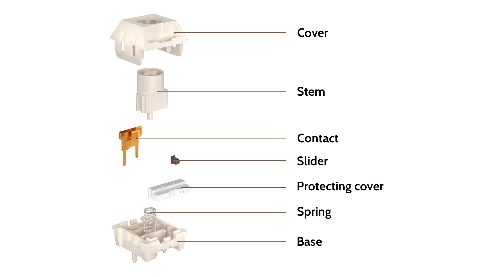 Kailh Box Cream Linear Switch Structure