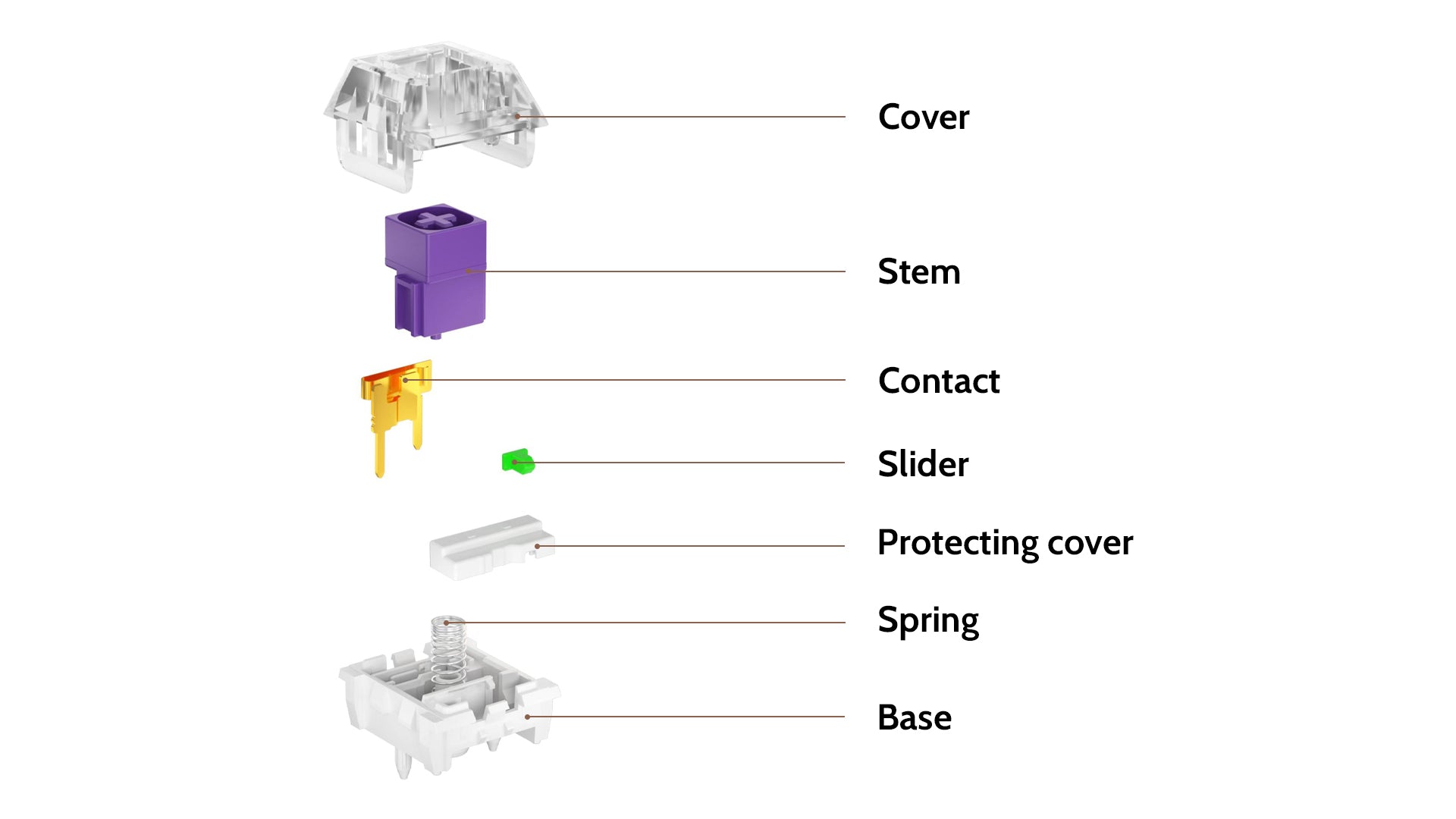 Kailh Crystal Royal Box Tactile Switch Structure