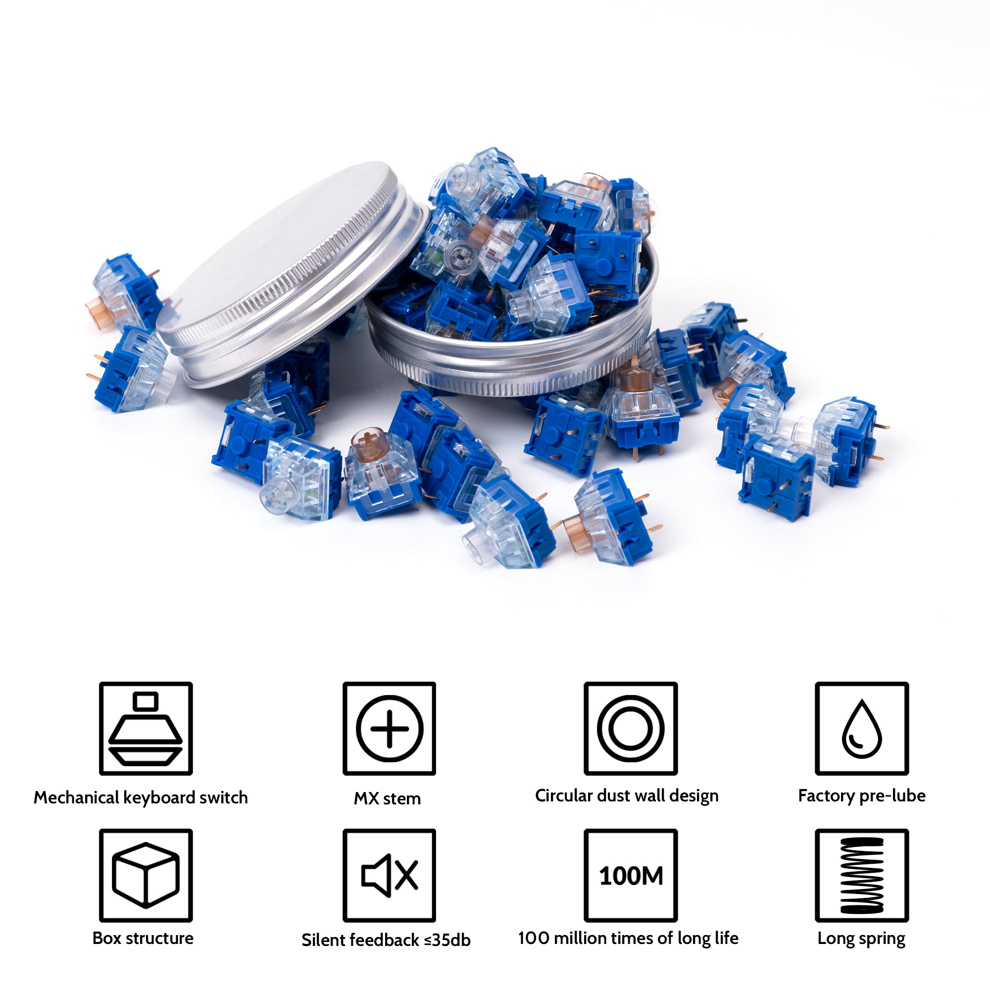 Kailh Deep Sea Silent Pro Box Switch Set – Kailh switch