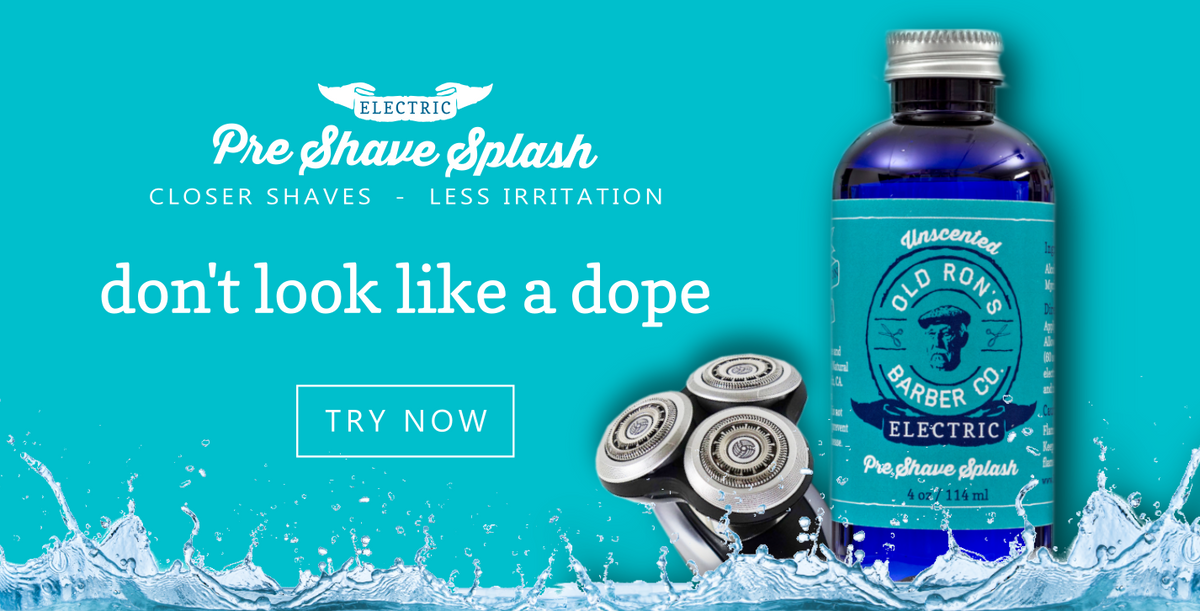 old ron's electric pre shave splash