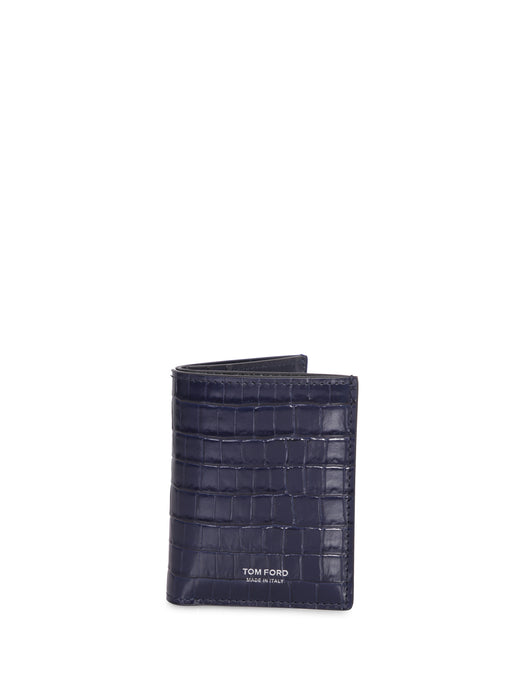 Tom Ford Men's Croc-effect Leather T-Line Passport Holder