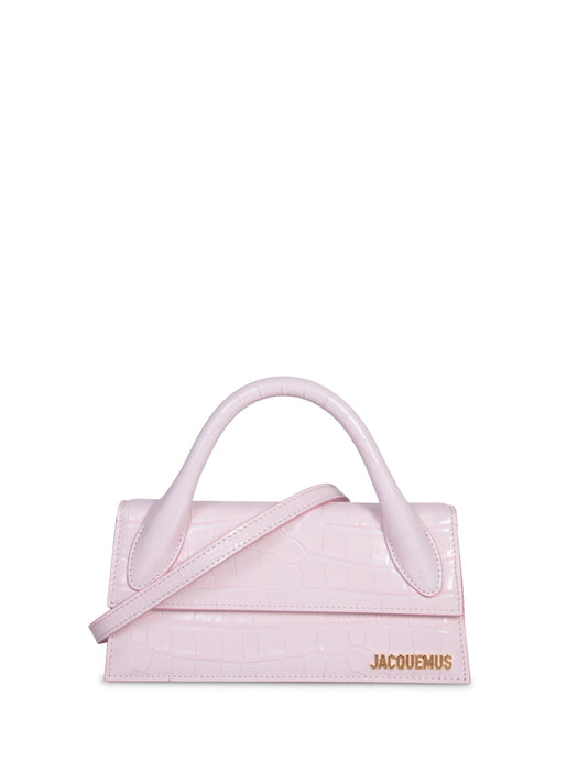 Jacquemus Le Chiquito Long Crocodile-effect Tote Bag in Pink