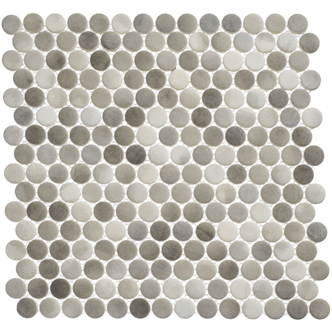 Polka Dots Enlightened Sky 12x12 Penny Round Glass Mosaic – Glazzio ...