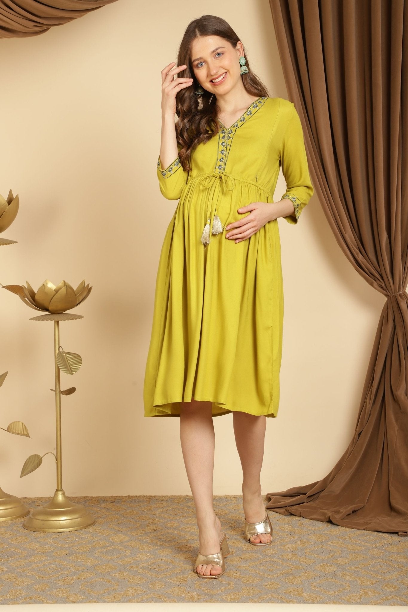 Zipless Feeding Nursing Gown - Maternity Dress