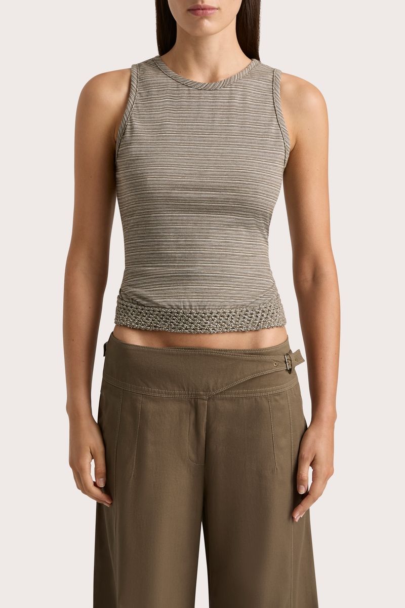  Faithfull The Brand - Maceio Top in Walnut Stripe
