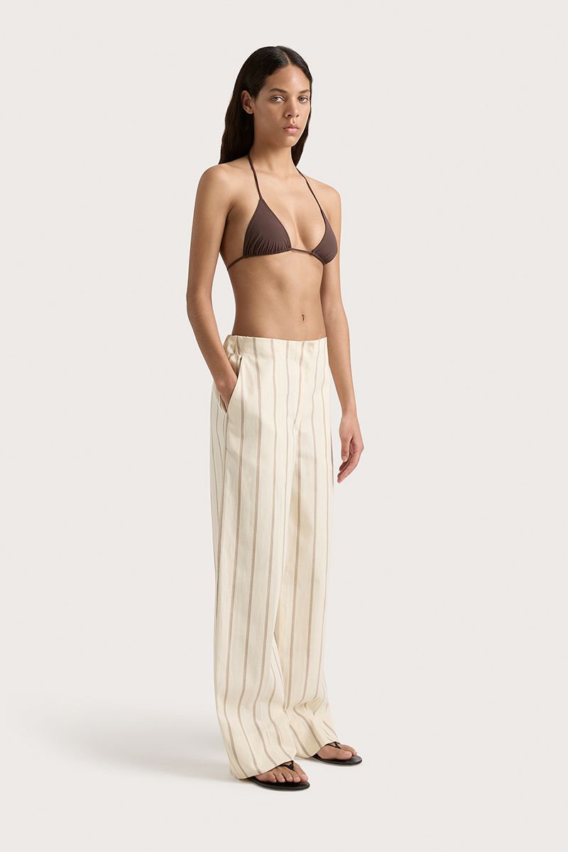 Faithfull The Brand - Maeve Stripe Trouser in Shadow Stripe Butter