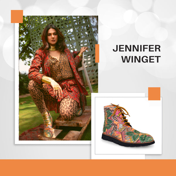 Jennifer Winget in Best Seller Orange Kanvas Boots