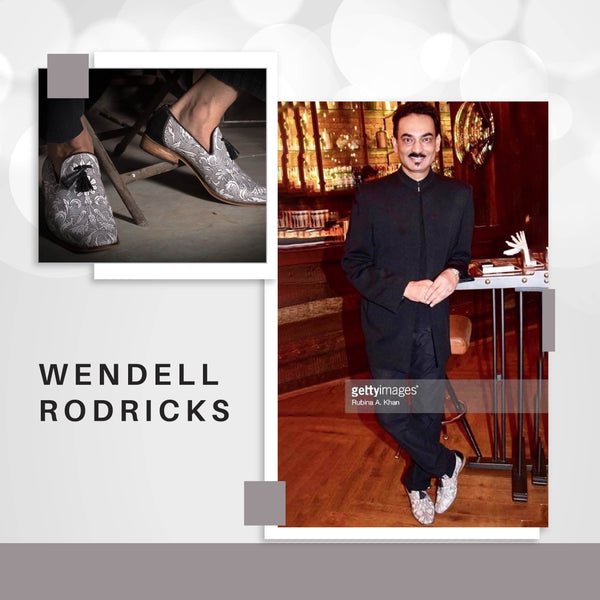 Padma Shri Wendell Rodricks in Black and Whited Printed Loafers by Kanvas