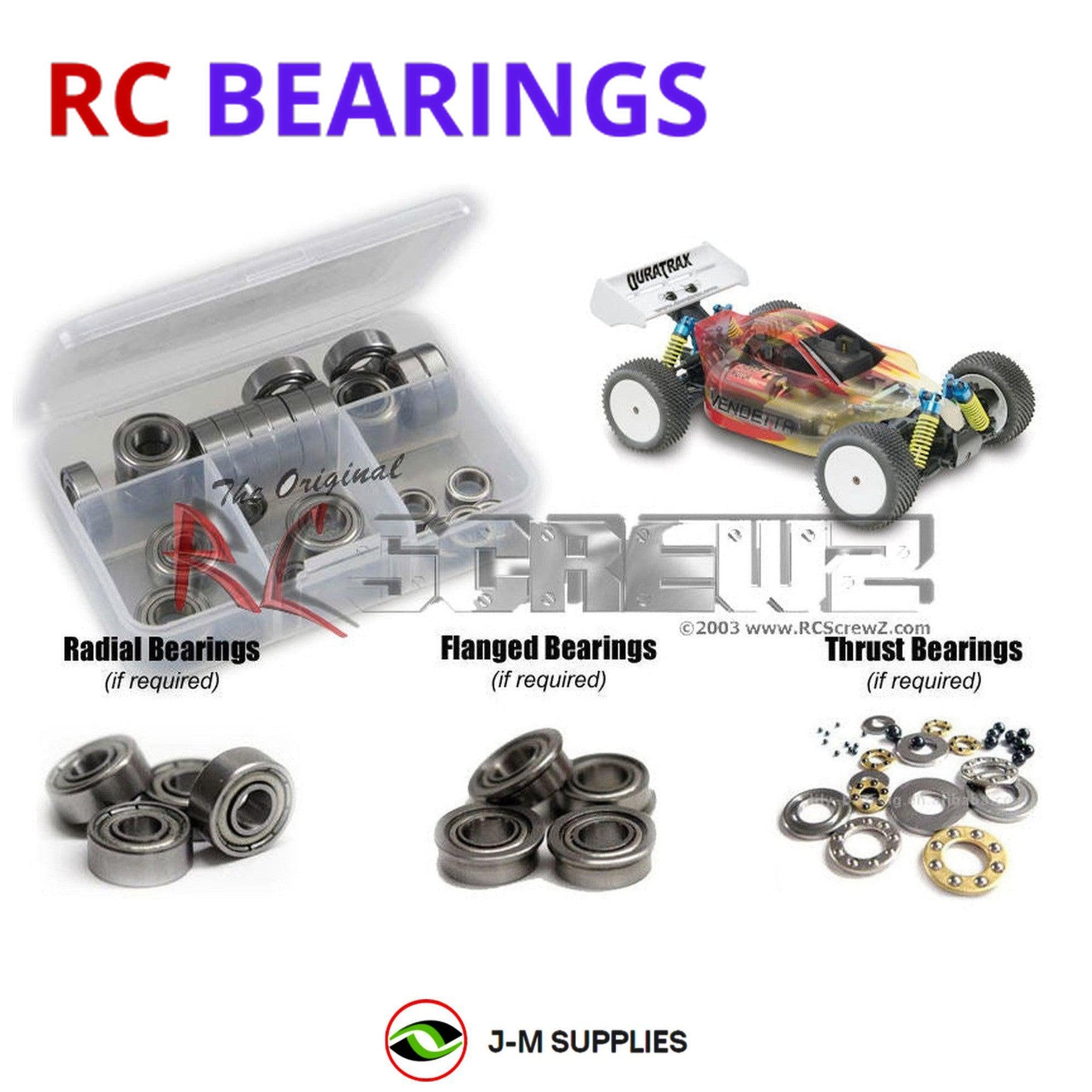 RCScrewZ Metal Shielded Bearings dur016b for Duratrax Vendetta 1/18th RTR Buggy RC Car | SET