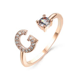 ANELLO REGOLABILE - 26 lettere iniziale  (VT- AC- JW-)