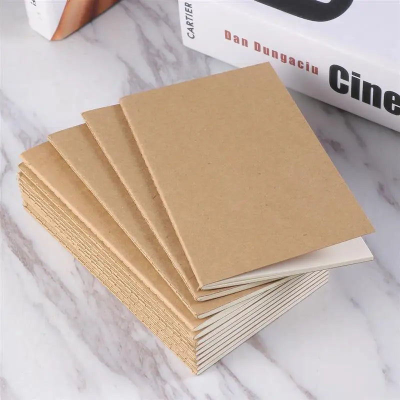 12Pcs Notebook Kraft Journal Notebooks Unlined Blank Mini Pad Notepad Diary Notebooks For Works Organizer Paper