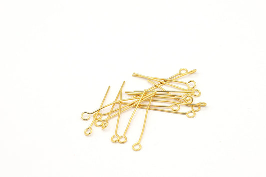 60mm 24 K Shiny Gold Plated Head Pin, Pin Head, Pin Charms, Bead Needl –  mbjewelrymetal