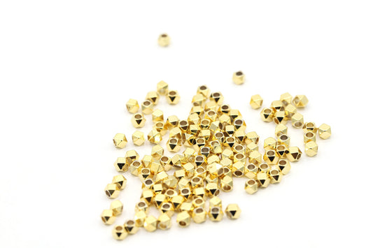 3,5mm 24 K Shiny Gold Plated Spacer Beads, Gold Plated Spacer Hexagon, –  mbjewelrymetal