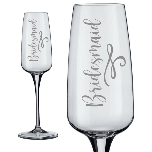 Engraved Personalized Bridesmaid Champagne Glass