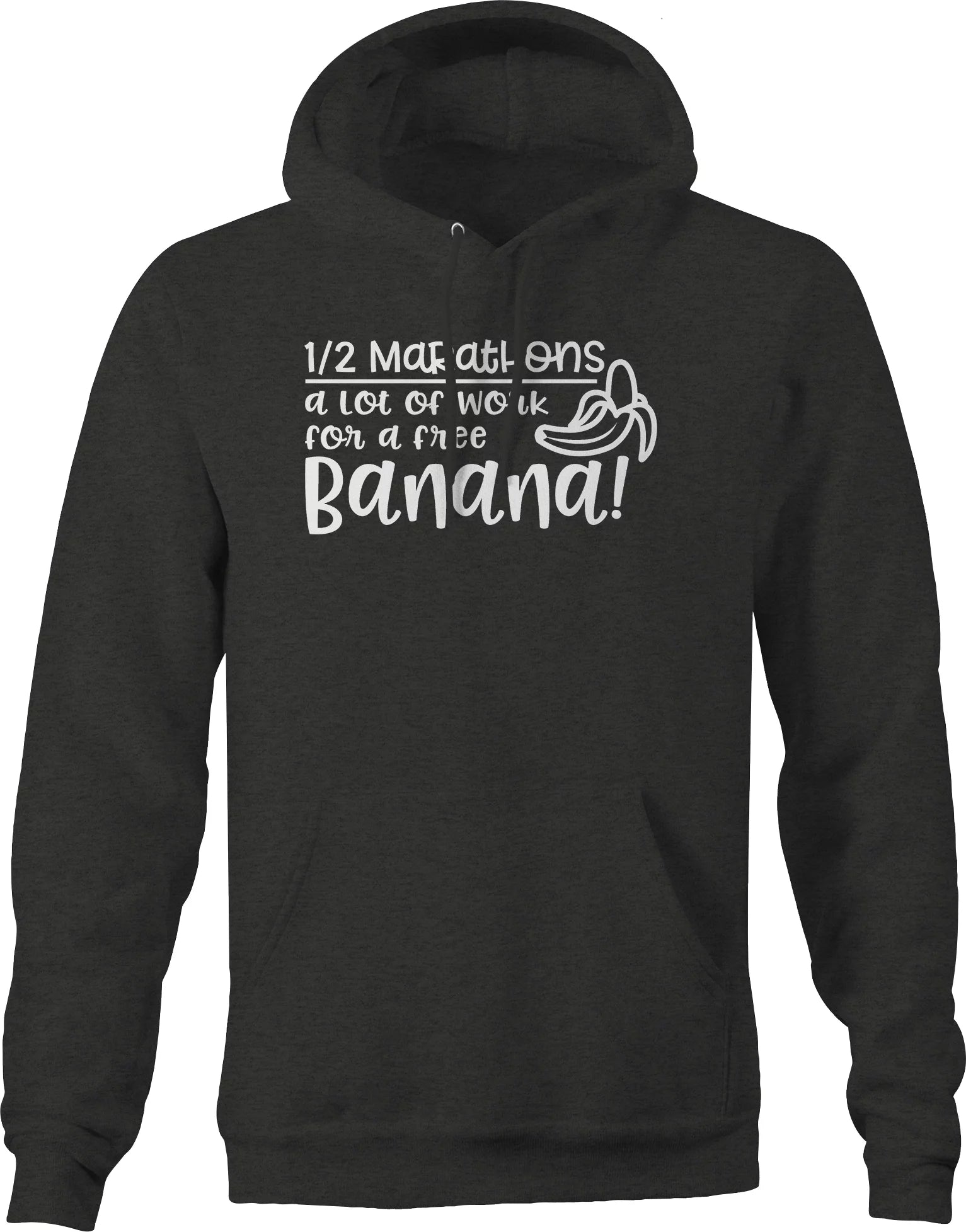 1 2 Marathons a lot of Work Running Hoodies for Men Large Dark Gray