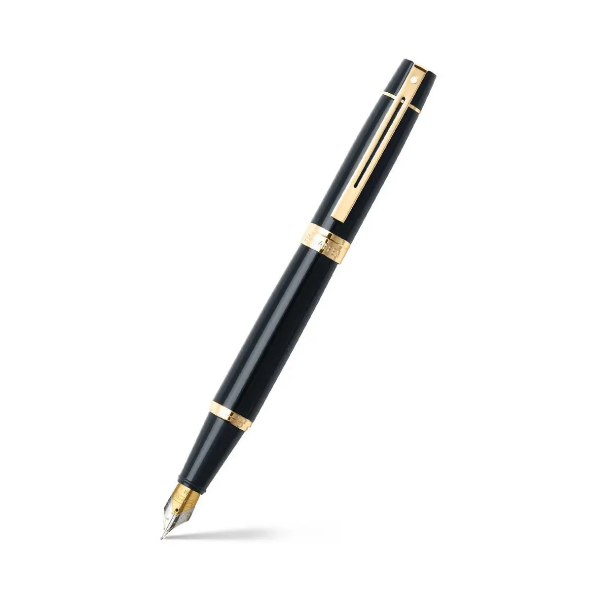 Sheaffer® 300 Glossy Black with Gold Trims Fountain Pen - Medium