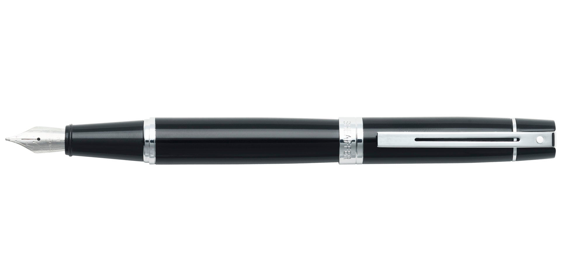 Sheaffer® 300 Glossy Black with Chrome Trims Fountain Pen - Fine