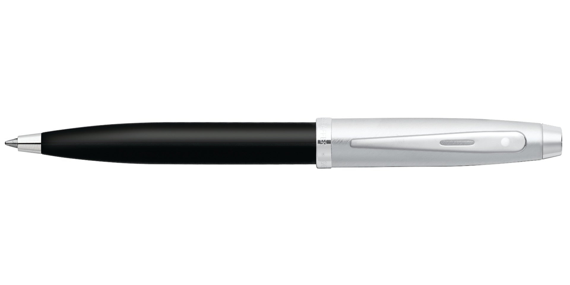 Sheaffer® 100 GLOSSY BLACK BARREL BRUSHED CHROME CAP  Ballpoint Pen