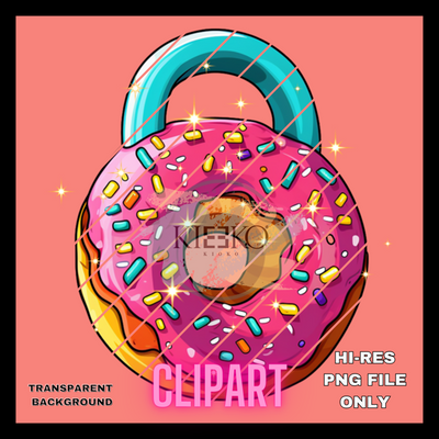 Donut Kettlebell Clipart Digital File - KIOKO