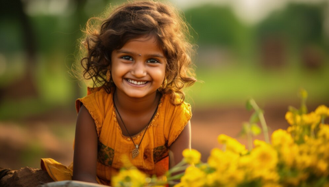 indian kid with sunlight exposure