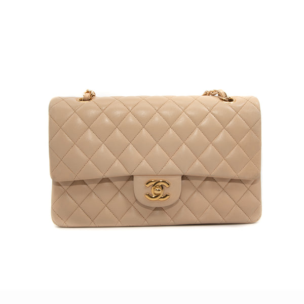 CHANEL Beige Lamb Skin Microchipped Top Handle Mini Flap Bag Gold Hard –  AYAINLOVE CURATED LUXURIES