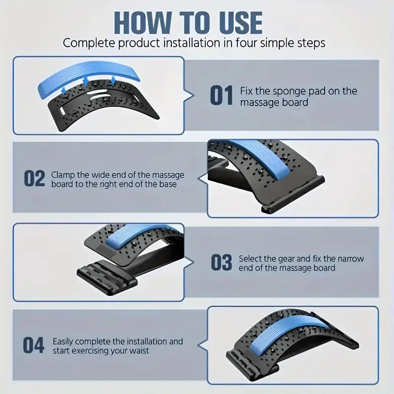 3 level adjustable back stretcher posture   with magnetic closure ergonomic lumbar support for upper lower     use durable pp material   stretcher for back posture   car seat accessory     handles Product details 5