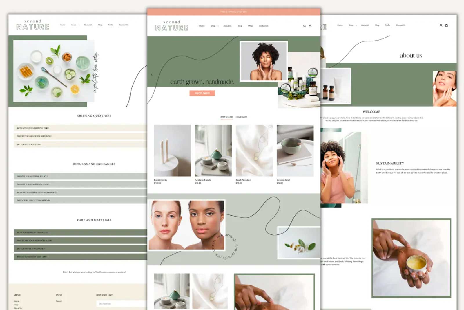 shopify theme with earthy tones