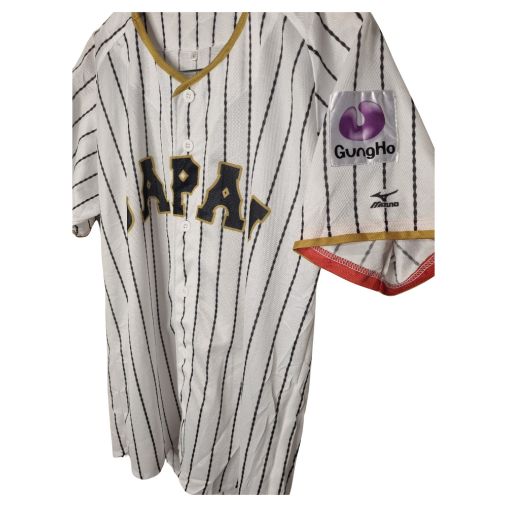 Genuine Japan Baseball Majestic Tohoku Rakuten Eagles Pin Stripe Jersey White L