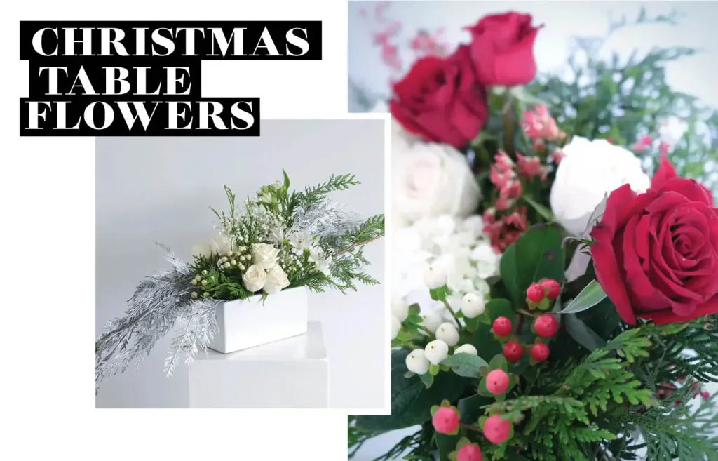 christmas table flowers