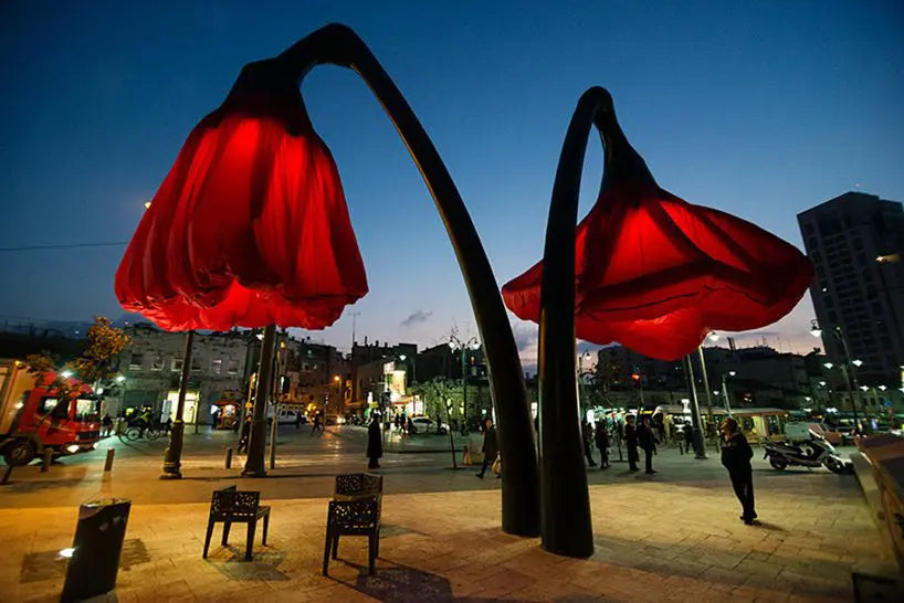 Interactive flowers in Jerusalem