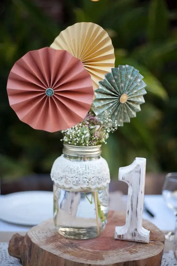 wedding table decorations pin wheels