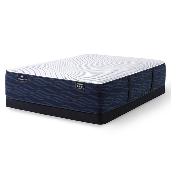 Serta iComfortECO Smooth Hybrid Medium Mattress On Low Profile Box Spring