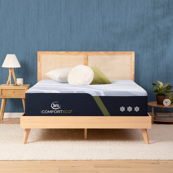 Serta iComfortECO Enhanced Foam Firm Mattress On Adjustable Base