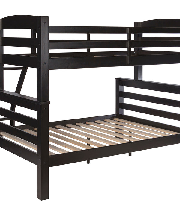 Levi Twin over Full Bunk Bed in Black-no mattress